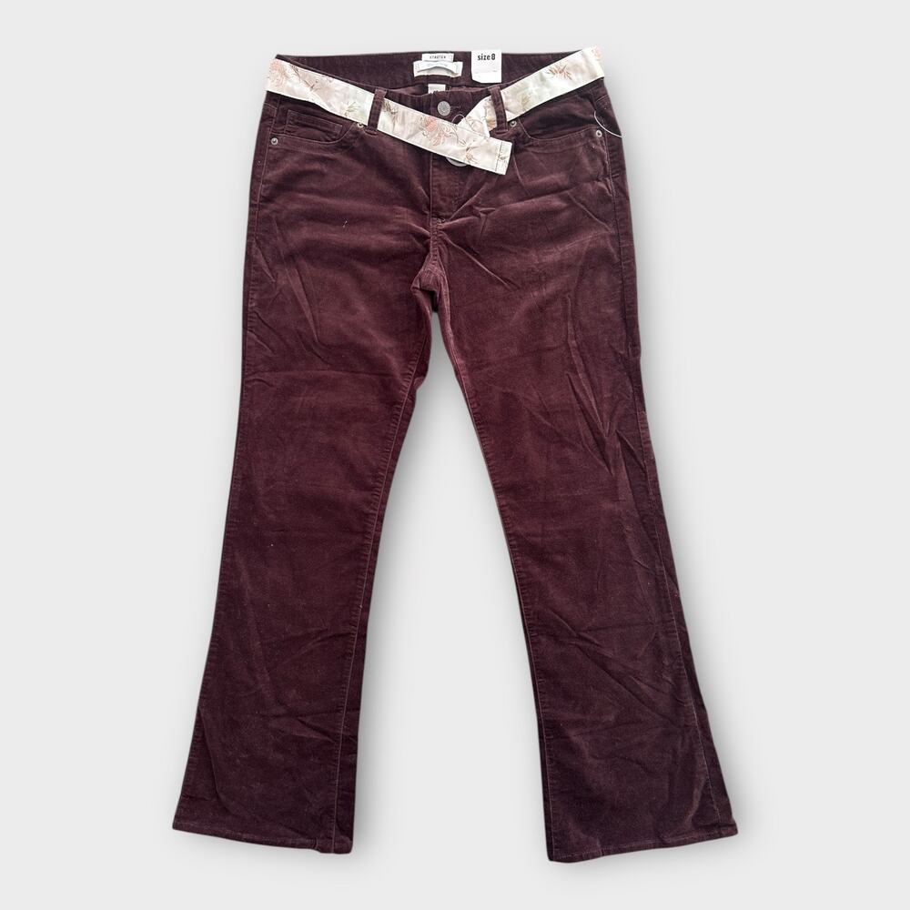 Vintage Y2K Old Navy Low Rise  Brown Boot Cut  Stretch Velour Pants Size 8  NWT